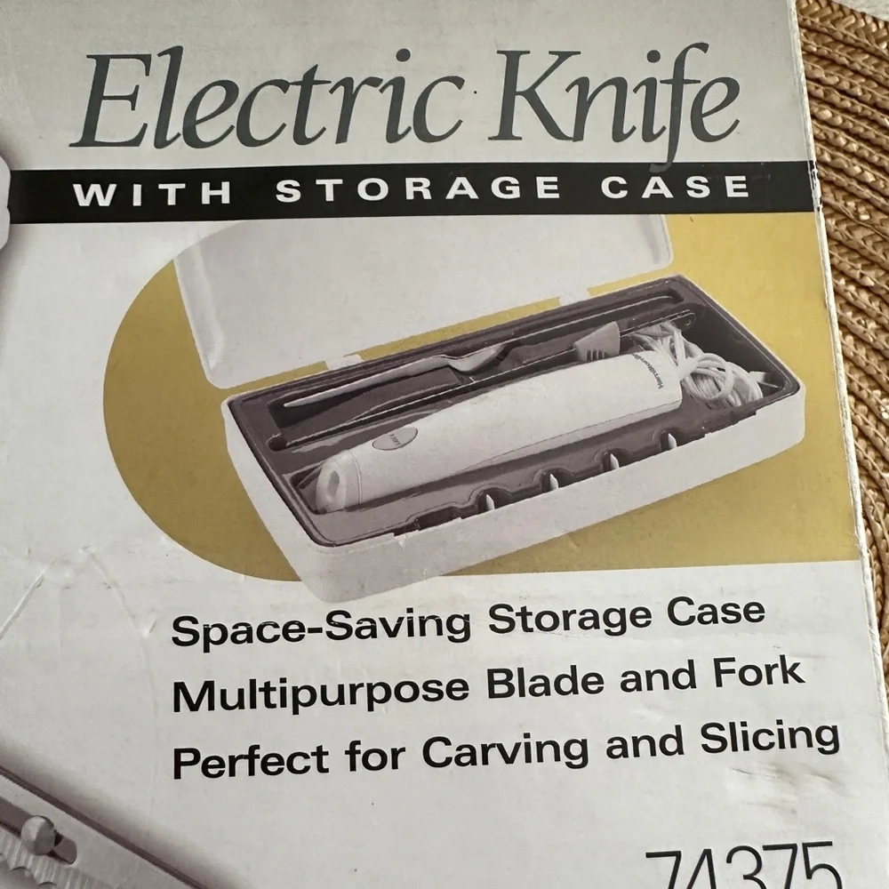 Hamilton beach Electric Knife set with box Vtg lk new